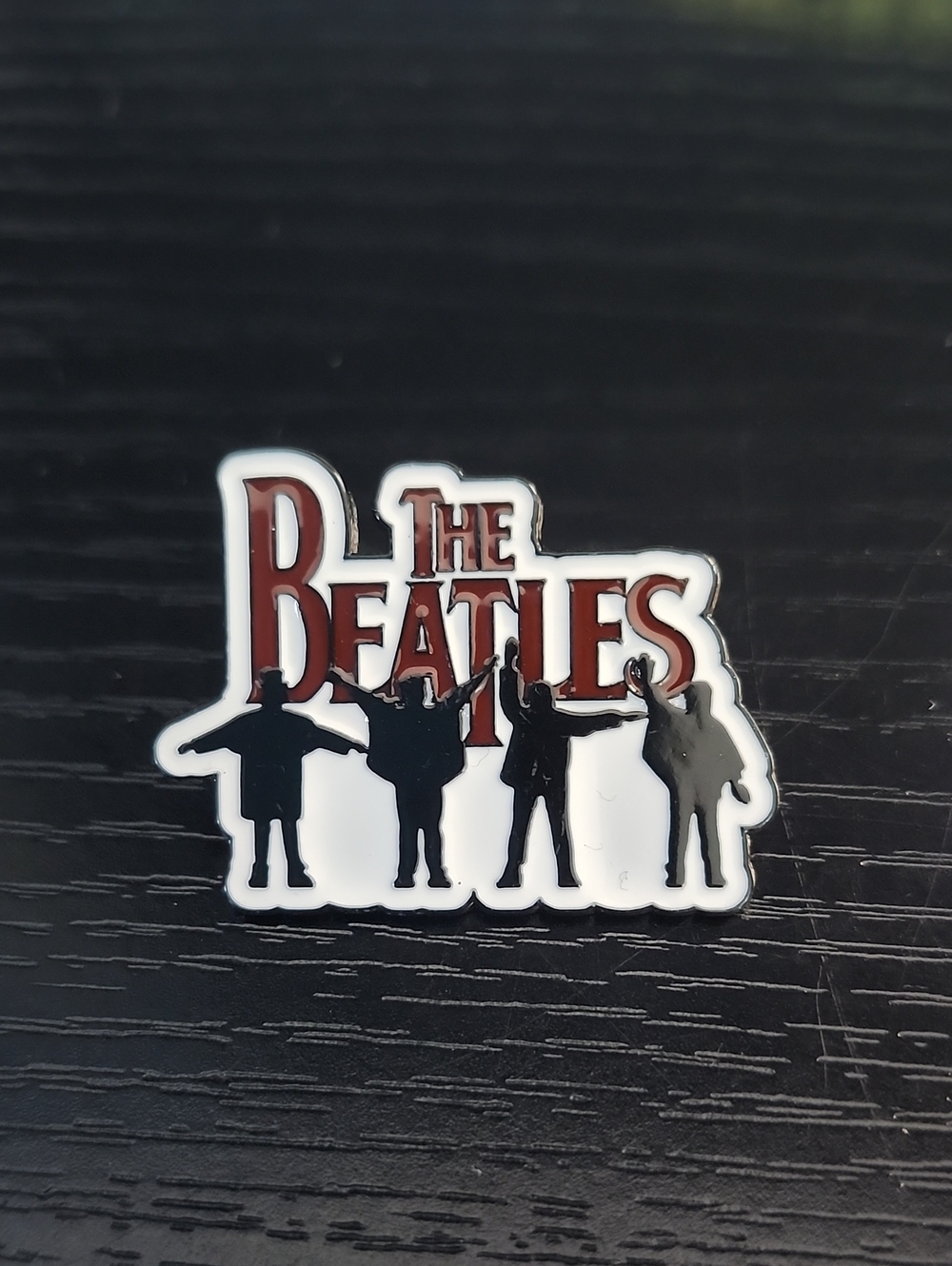 The Beatles Logo Enamel Pin - White and Red Band Design